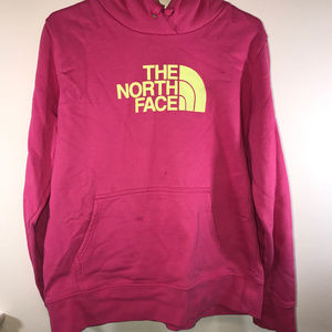 Pink and Yellow North Face Hoodie